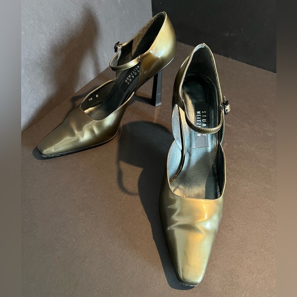 VINTAGE Stuart Weitzman Green Patent Leather Heels - Picture 2 of 9